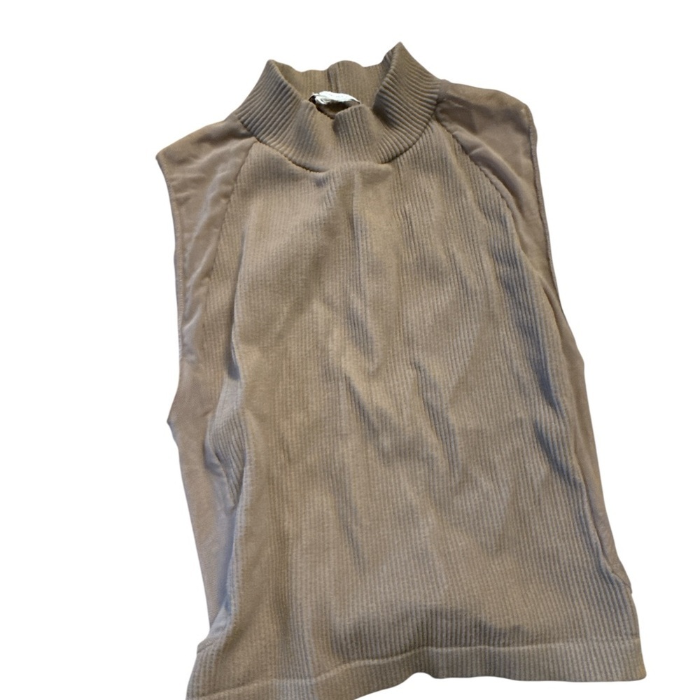Zara Tan Ribbed Sleeveless Top - Picture 2 of 5